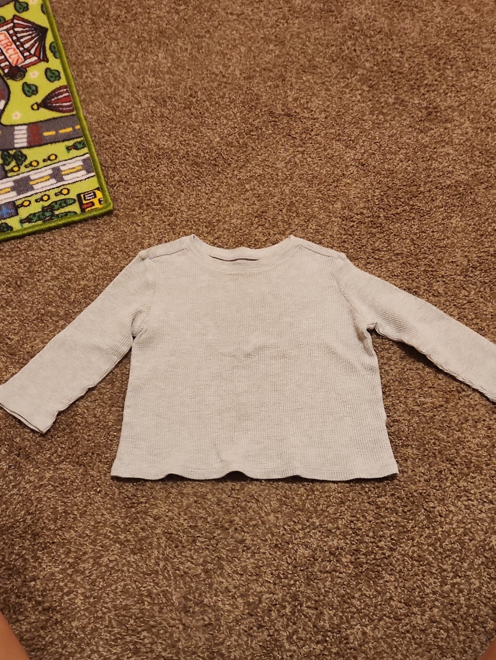 Old Navy Cream Ribbed Long-Sleeve Kids Top